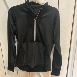 Athleta 1/2 Zip Pullover black Mesh neck inset Style #137662 medium